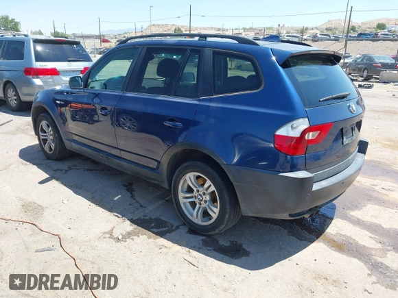 2005 BMW X3 3.0i z VIN WBXPA93495WD18997, wystawiony jako IAAI lot #42337154 z przebiegiem 189 409 mil mil oraz . Historia ofert i sprzedaży dostępna na DreamBid. Obrazek 3.