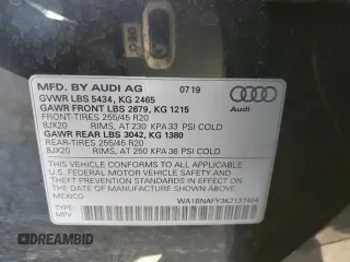 2019 Audi Q5 Premium Plus with VIN WA1BNAFY3K2137464, listed as a Copart auction lot 70024962 with 27,468 mi miles. Bid and sale history available at carsss.com. Image 13.
