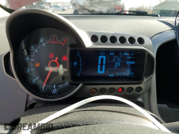 2015 Chevrolet Sonic LT with VIN 1G1JC5SH1F4132660, listed as a Copart auction lot 50206765 with 147,428 mi miles and Salvage Title. Bid and sale history available at DreamBid. Image 9.