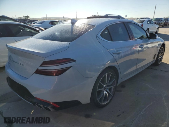 2022 Genesis G70 2.0T with VIN KMTG34TA7NU103693, listed as a Copart auction lot 73323644 with 10,901 mi miles and Salvage Title. Bid and sale history available at carsss.com. Image 3.