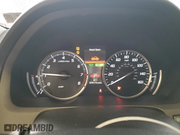 2015 Acura TLX V6 Tech with VIN 19UUB2F51FA006355, listed as a Copart auction lot 50694625 with 70,174 mi miles and Salvage Title. Bid and sale history available at carsss.com. Image 9.