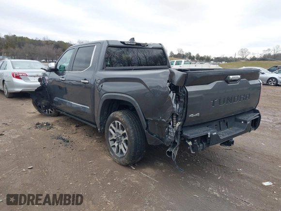 2024 Toyota Tundra 1794 Edition with VIN 5TFMA5DBXRX142402, listed as a IAAI auction lot 41253806 with 17,523 mi miles and . Bid and sale history available at DreamBid. Image 3.