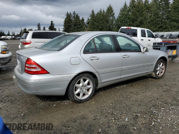 2002 Mercedes-Benz C with VIN WDBRF61J72F268526, listed as a Copart auction lot 51350405 with 113,128 mi miles and Salvage Title. Bid and sale history available at carsss.com. Image 3.