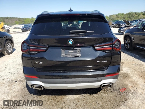 2023 BMW X3 sDrive30i with VIN 5UX43DP08P9S09531, listed as a Copart auction lot 52207305 with 32,177 mi miles and Clean Title. Bid and sale history available at DreamBid. Image 6.