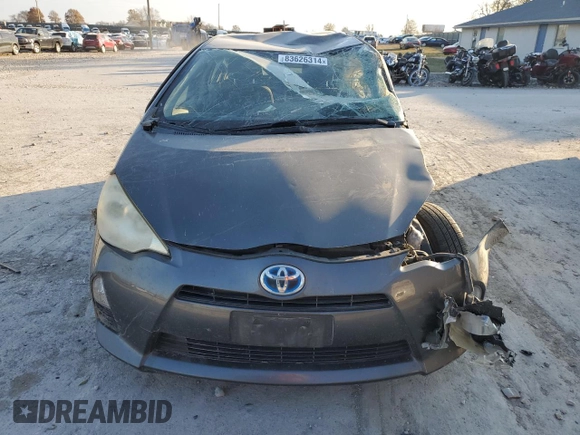 2012 Toyota Prius c One with VIN JTDKDTB39C1504910, listed as a Copart auction lot 83626314 with Not Provided miles and Salvage Title. Bid and sale history available at carsss.com. Image 5.