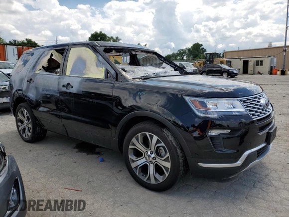 2018 Ford Explorer Platinum with VIN 1FM5K8HT6JGC48688, listed as a Copart auction lot 54159084 with 33,612 mi miles and Salvage title. Bid and sale history available at DreamBid. Image 4.