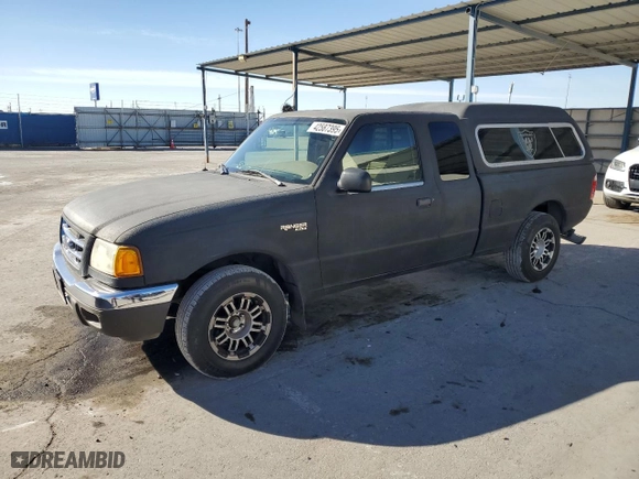 2002 Ford Ranger XL Fleet with VIN 1FTYR44U62PA36735, listed as a Copart auction lot 42587395 with 157,555 mi miles and Salvage Title. Bid and sale history available at carsss.com. Image 1.