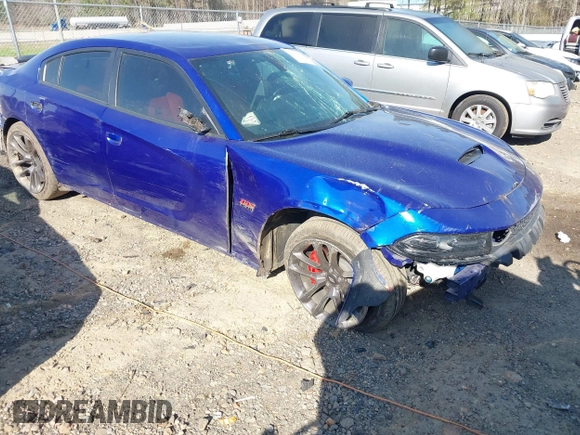 2020 Dodge Charger Scat Pack z VIN 2C3CDXGJ4LH157432, wystawiony jako IAAI lot #41872478 z przebiegiem 65 640 mil mil oraz . Historia ofert i sprzedaży dostępna na DreamBid. Obrazek 1.
