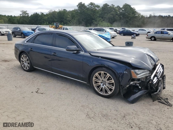 2014 Audi A8 L 3.0T with VIN WAURGAFD5EN006189, listed as a Copart auction lot 69888714 with 99,303 mi miles and Salvage Title. Bid and sale history available at carsss.com. Image 4.