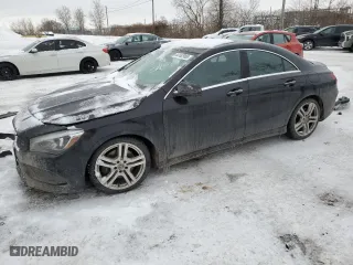 2018 Mercedes-Benz CLA with VIN WDDSJ4GB4JN592629, listed as a Copart auction lot 44162995 with 105,024 mi miles and Salvage Title. Bid and sale history available at carsss.com. Image 1.
