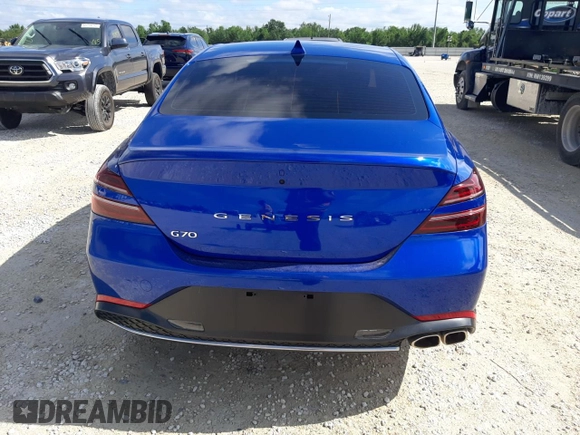 2022 Genesis G70 2.0T with VIN KMTG34TA9NU088968, listed as a Copart auction lot 67469522 with Not Provided miles and Non Repairable. Bid and sale history available at DreamBid. Image 6.