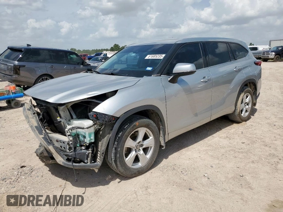 2021 Toyota Highlander L with VIN 5TDBZRBH3MS539544, listed as a Copart auction lot 61685235 with 84,266 mi miles and Salvage title. Bid and sale history available at DreamBid. Image 1.