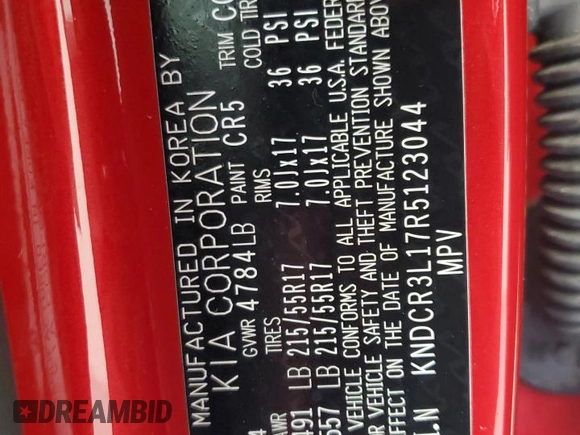 2024 Kia Niro Wind with VIN KNDCR3L17R5123044, listed as a Copart auction lot 52991075 with 28,027 mi miles and Clean Title. Bid and sale history available at DreamBid. Image 12.