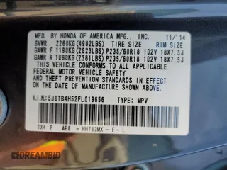2015 Acura RDX Technology with VIN 5J8TB4H52FL019656, listed as a Copart auction lot 52647445 with 181,754 mi miles and Salvage Title. Bid and sale history available at DreamBid. Image 15.
