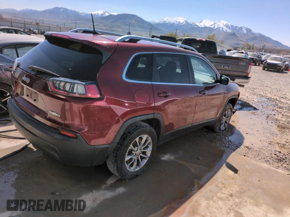 2020 Jeep Cherokee Latitude Plus with VIN 1C4PJMLB3LD569499, listed as a Copart auction lot 52995085 with 105,221 mi miles and Clean Title. Bid and sale history available at DreamBid. Image 3.