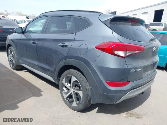 2018 Hyundai Tucson Value with VIN KM8J3CA24JU646807, listed as a IAAI auction lot 41960629 with 117,646 mi miles. Bid and sale history available at carsss.com. Image 3.