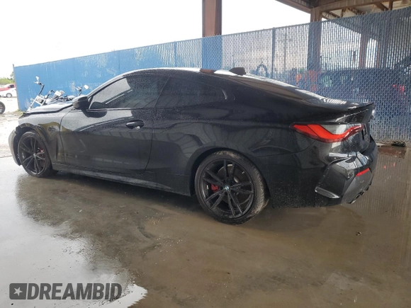 2022 BMW 4 Series 430i z VIN WBA53AP08NCJ06319, wystawiony jako Copart lot #73209604 z przebiegiem Nie podano mil oraz Szkoda całkowita • Salvage title. Historia ofert i sprzedaży dostępna na DreamBid. Obrazek 2.