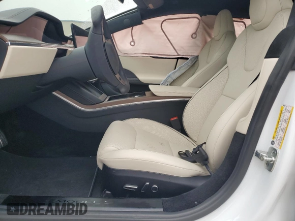 2021 Tesla Model S Plaid с VIN 5YJSA1E6XMF455258, выставлен на аукционе Copart как лот 43788675 с пробегом Не указан миль и Списание • Salvage title. История ставок и продаж доступна на DreamBid. Изображение 7.