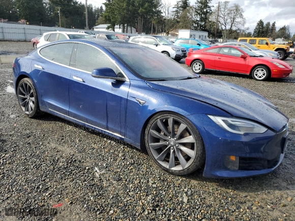 2016 Tesla Model S 90D with VIN 5YJSA1E24GF172713, listed as a Copart auction lot 50810655 with 61,156 mi miles and Salvage Title. Bid and sale history available at carsss.com. Image 4.