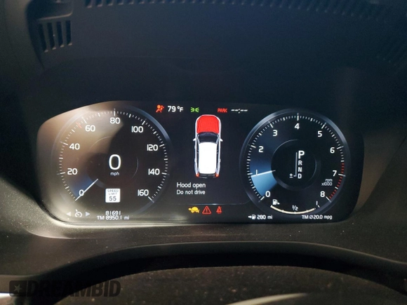 2019 Volvo XC60 Inscription with VIN LYV102RL6KB246814, listed as a Copart auction lot 64634585 with 81,691 mi miles and Salvage title. Bid and sale history available at DreamBid. Image 9.