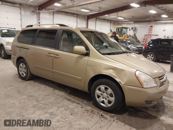 2009 Kia Sedona LX with VIN KNDMB233996314804, listed as a IAAI auction lot 42014187 with 220,693 mi miles and . Bid and sale history available at DreamBid. Image 1.