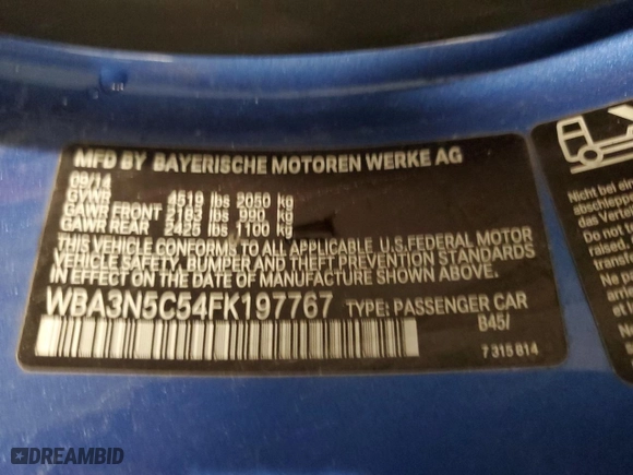 2015 BMW 4 Series 428i xDrive with VIN WBA3N5C54FK197767, listed as a Copart auction lot 44041735 with 100,132 mi miles and Salvage Title. Bid and sale history available at carsss.com. Image 12.