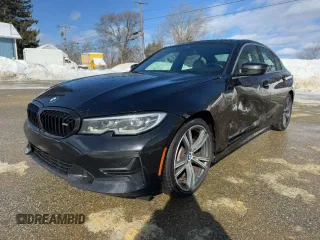 2021 BMW 3 Series 330i with VIN 3MW5R1J04MBB48483, listed as a Copart auction lot 46145125 with 128,555 mi miles and Clean Title. Bid and sale history available at carsss.com. Image 2.