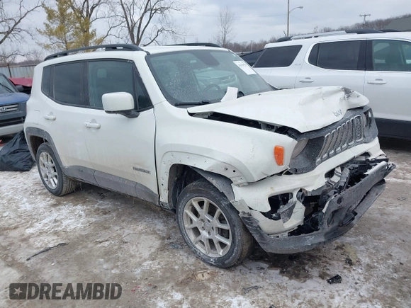 2020 Jeep Renegade Latitude with VIN ZACNJBBB7LPL57524, listed as a IAAI auction lot 41639559 with 126,742 mi miles. Bid and sale history available at carsss.com. Image 1.