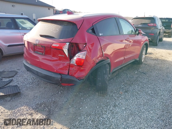 2016 Honda HR-V EX-L w/Navi with VIN 3CZRU6H73GM730163, listed as a IAAI auction lot 41716262 with 44,962 mi miles. Bid and sale history available at carsss.com. Image 4.