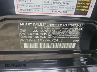 2007 Mercedes-Benz S 550 with VIN WDDNG71XX7A072453, listed as a Copart auction lot 84865234 with 155,116 mi miles and Clean Title. Bid and sale history available at DreamBid. Image 10.