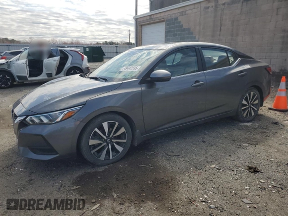 2021 Nissan Sentra SV with VIN 3N1AB8CV4MY279651, listed as a Copart auction lot 49442595 with 54,712 mi miles and Salvage Title. Bid and sale history available at DreamBid. Image 1.