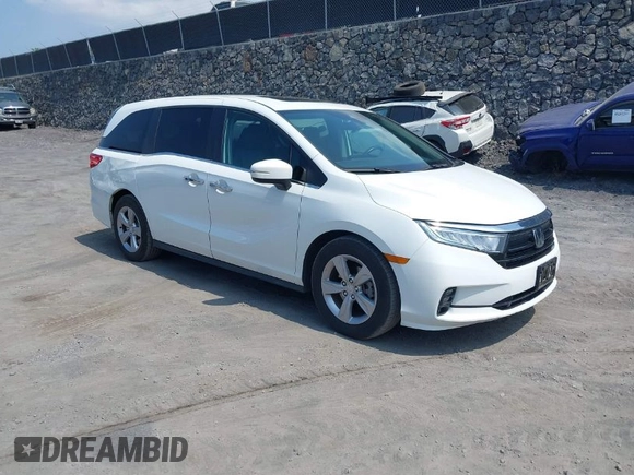 2022 Honda Odyssey EX-L with VIN 5FNRL6H79NB054120, listed as a IAAI auction lot 41694040 with 55,036 mi miles and . Bid and sale history available at DreamBid. Image 1.