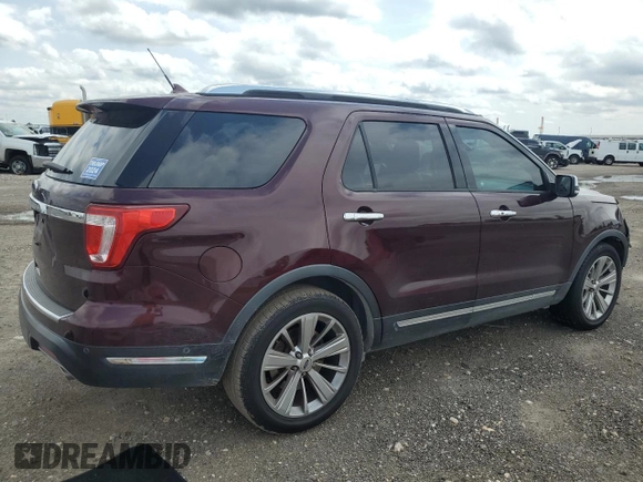 2018 Ford Explorer Limited with VIN 1FM5K7F85JGC69752, listed as a Copart auction lot 55360265 with 92,877 mi miles and Salvage title. Bid and sale history available at DreamBid. Image 3.