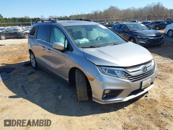 2019 Honda Odyssey EX-L z VIN 5FNRL6H70KB121473, wystawiony jako IAAI lot #41650693 z przebiegiem 77 605 mil mil oraz . Historia ofert i sprzedaży dostępna na DreamBid. Obrazek 1.