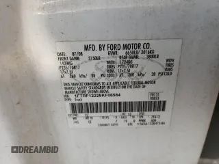 2008 Ford F-150 XL with VIN 1FTRF12228KF06584, listed as a Copart auction lot 51253315 with 128,244 mi miles and Salvage Title. Bid and sale history available at carsss.com. Image 14.