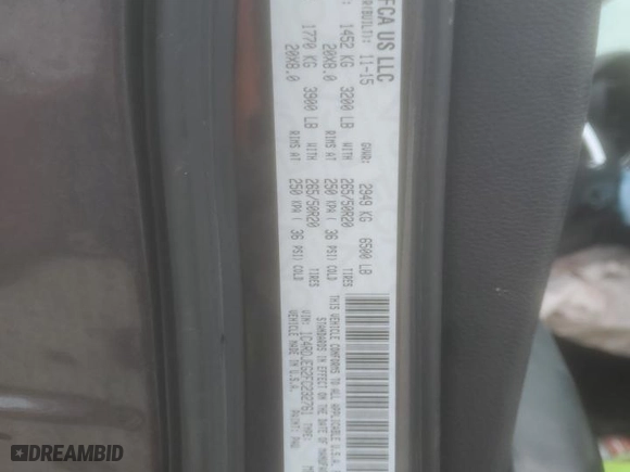 2015 Dodge Durango Citadel with VIN 1C4RDJEG2FC232761, listed as a Copart auction lot 44926185 with 65,149 mi miles and Salvage Title. Bid and sale history available at carsss.com. Image 13.