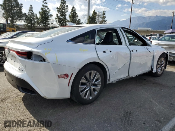 2023 Toyota Mirai XLE with VIN JTDAAAAA4PA009853, listed as a Copart auction lot 51687695 with 27,638 mi miles and Salvage Title. Bid and sale history available at DreamBid. Image 3.