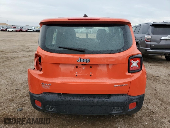 2015 Jeep Renegade Sport with VIN ZACCJBAT3FPC23361, listed as a Copart auction lot 55310505 with 125,468 mi miles and Salvage Title. Bid and sale history available at DreamBid. Image 6.