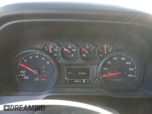 2021 Chevrolet Silverado 1500 Custom with VIN 1GCRWBEK3MZ350607, listed as a Copart auction lot 82812734 with 60,849 mi miles and Non Repairable. Bid and sale history available at DreamBid. Image 9.