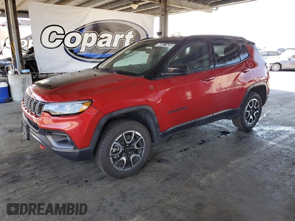2025 Jeep Compass Trailhawk with VIN 3C4NJDDN3ST557667, listed as a Copart auction lot 65611635 with 8,984 mi miles and Clean title. Bid and sale history available at DreamBid. Image 1.