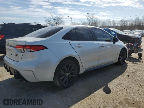 2023 Toyota Corolla SE with VIN JTDS4MCE6PJ101477, listed as a Copart auction lot 49425025 with 35,948 mi miles and Salvage Title. Bid and sale history available at DreamBid. Image 3.