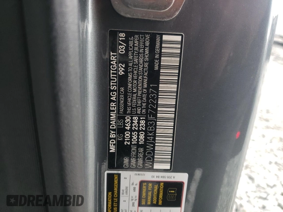 2018 Mercedes-Benz C 300 with VIN WDDWJ4KB3JF722371, listed as a Copart auction lot 47525335 with 62,940 mi miles and Salvage title. Bid and sale history available at DreamBid. Image 12.