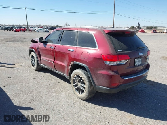 2017 Jeep Grand Cherokee Limited with VIN 1C4RJEBG3HC920436, listed as a IAAI auction lot 41724002 with 77,716 mi miles. Bid and sale history available at carsss.com. Image 3.