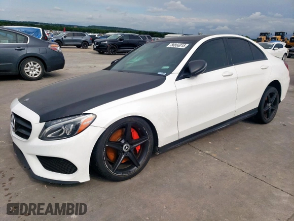 2018 Mercedes-Benz C 300 with VIN 55SWF4JB4JU253355, listed as a Copart auction lot 58866015 with 101,776 mi miles and Salvage title. Bid and sale history available at DreamBid. Image 1.