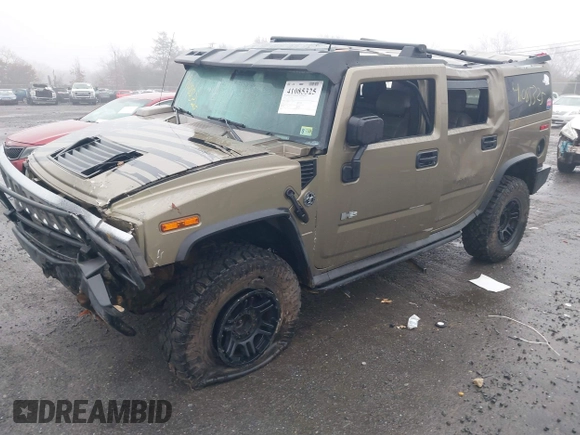 2005 Hummer H2 SUV with VIN 5GRGN23U35H130615, listed as a IAAI auction lot 41085325 with 138,393 mi miles. Bid and sale history available at carsss.com. Image 17.