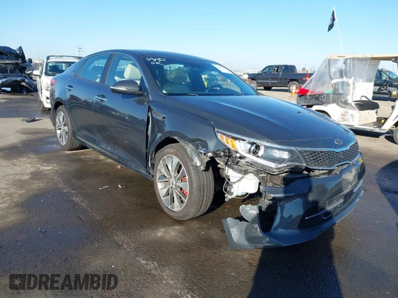 2016 Kia Optima SXL Turbo with VIN 5XXGV4L2XGG051938, listed as a IAAI auction lot 41400484 with 114,722 mi miles. Bid and sale history available at carsss.com. Image 1.