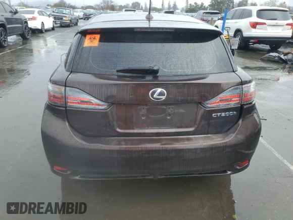 2012 Lexus CT 200h with VIN JTHKD5BH5C2058870, listed as a Copart auction lot 44373015 with 161,157 mi miles and Salvage Title. Bid and sale history available at carsss.com. Image 6.
