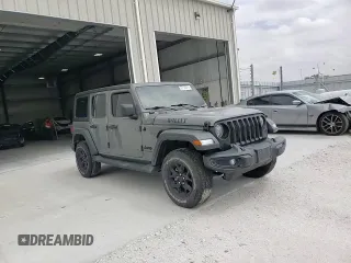2020 Jeep Wrangler Unlimited Willys with VIN 1C4HJXDM2LW345683, listed as a Copart auction lot 57156215 with Not provided miles and Salvage title. Bid and sale history available at DreamBid. Image 12.