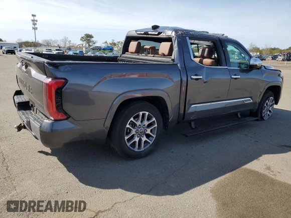 2022 Toyota Tundra 1794 Edition with VIN 5TFMA5DBXNX051060, listed as a Copart auction lot 50663135 with 27,635 mi miles and Salvage title. Bid and sale history available at DreamBid. Image 3.