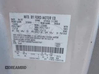 2007 Ford F-150 XL with VIN 1FTRF14W97NA85797, listed as a IAAI auction lot 42682319 with 178,748 mi miles and . Bid and sale history available at DreamBid. Image 9.